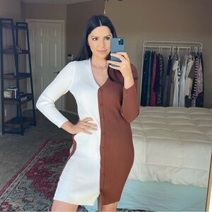 Madison & Hudson Two- Tone Sweater Dress